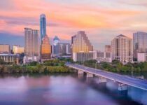 Downtown Austin, Texas skyline at sunset, a top relocation destination for tech and finance professionals in 2026